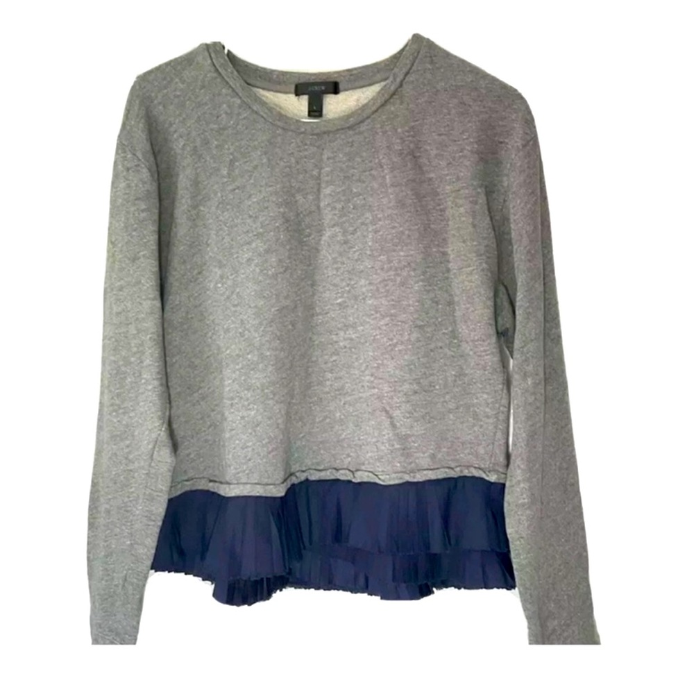 J. Crew top ruffle trim sweatshirt womens Lg